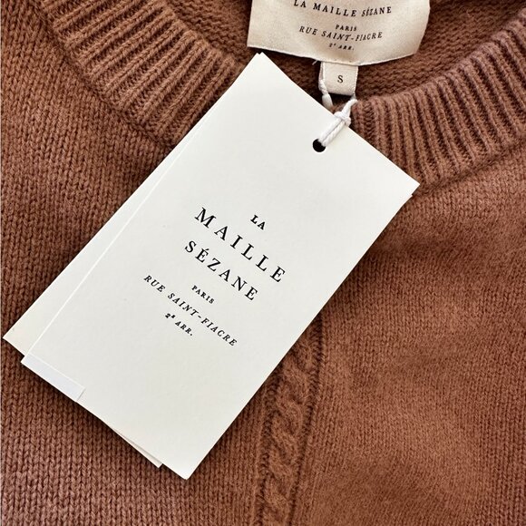 Sezane 100% Yak Wool Sweater Vest Tomi Jumper, Camel - Picture 9 of 9